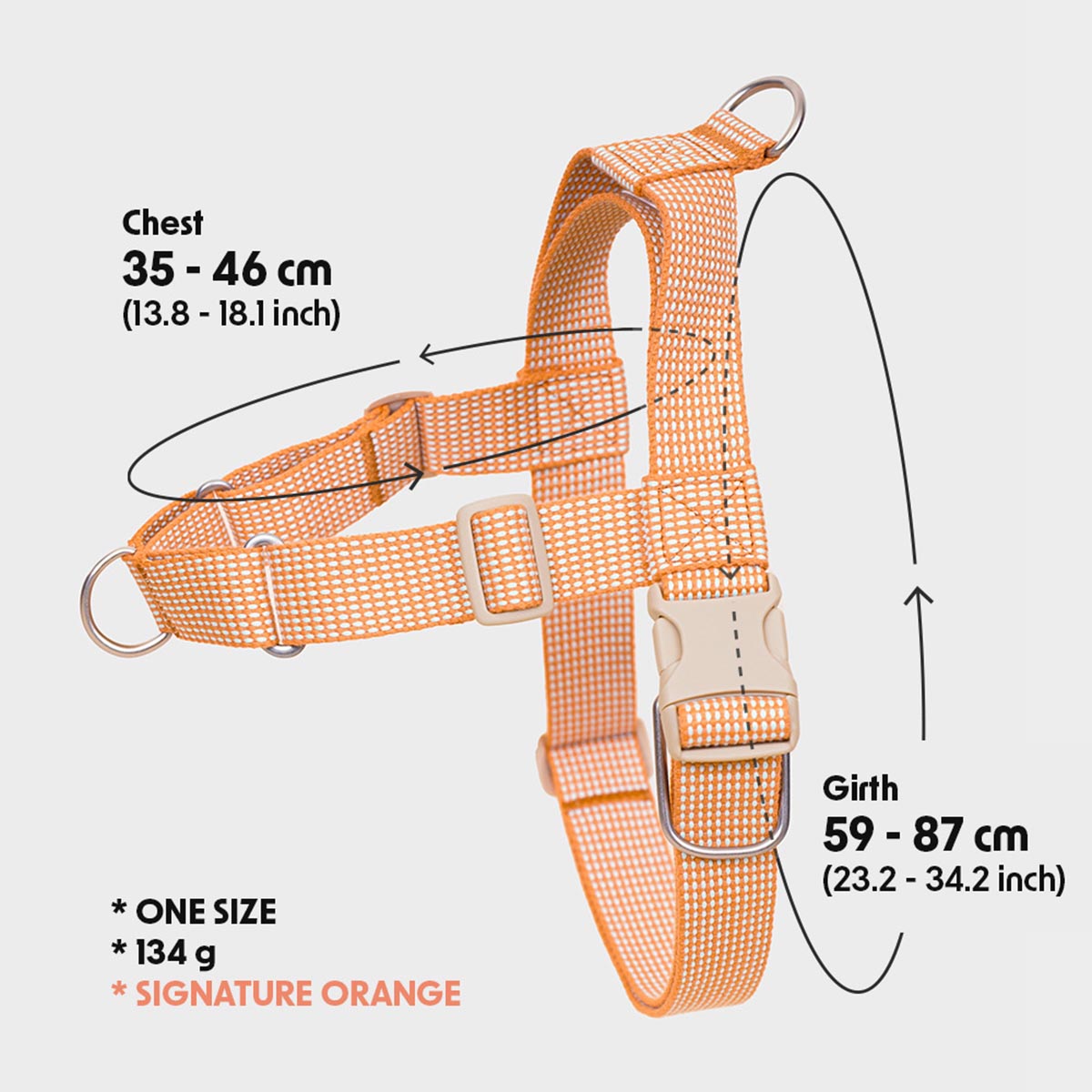 Large Club Harness (Orange) - Howlpot USA