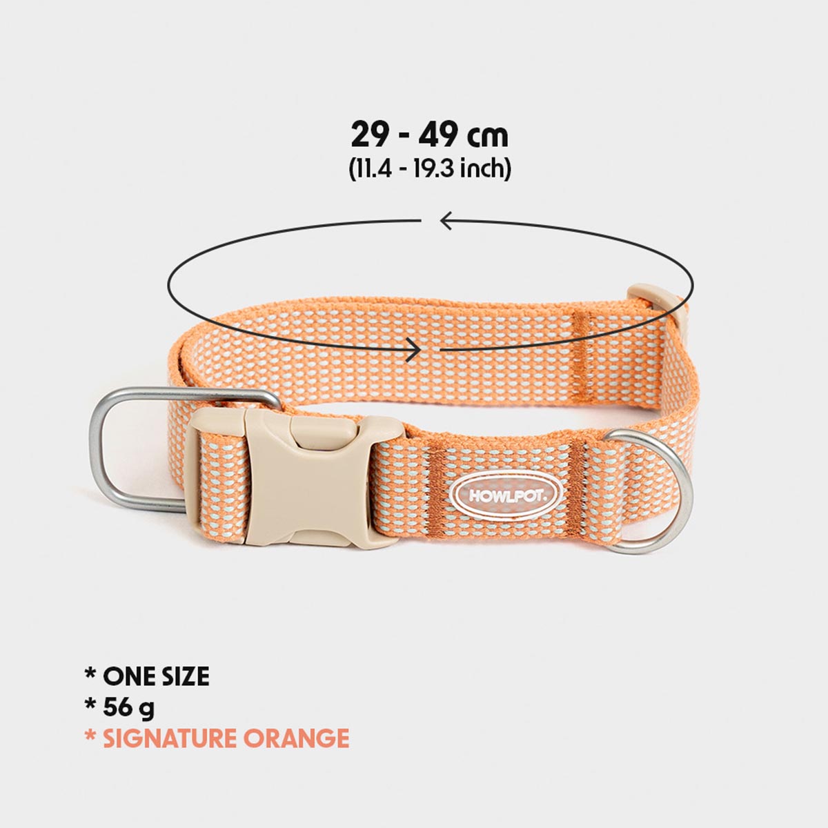 Large Club Collar (Orange) - Howlpot USA