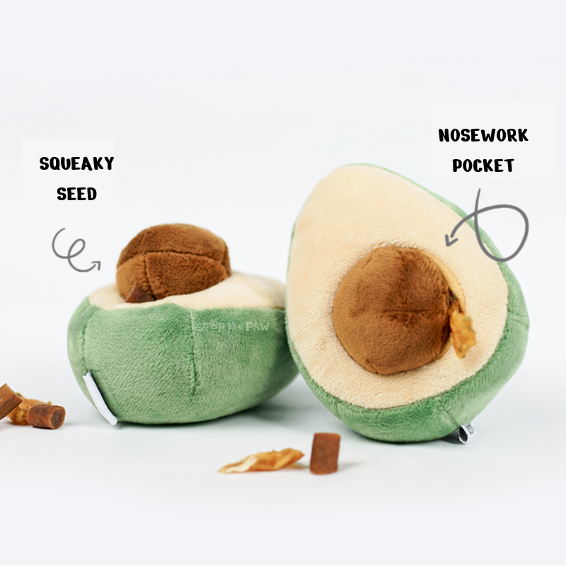 Half Avocado Squeaky Nose Work Toy - Howlpotusa